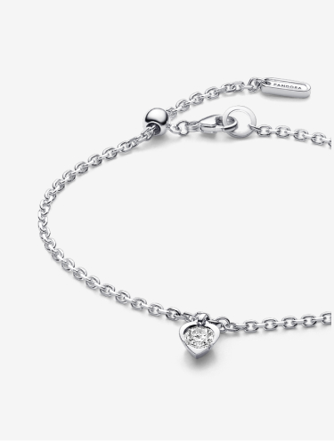 Pandora Talisman Lab-grown Diamond Heart Chain Bracelet 0.25 carat tw Sterling Silver