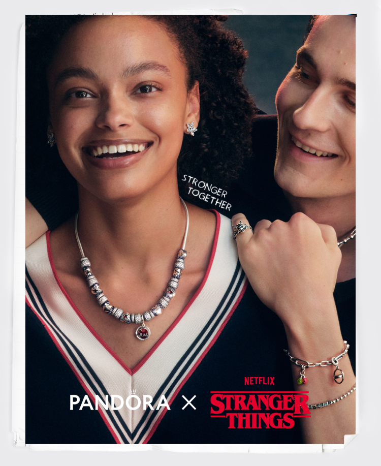 Models wearing Pandora x Netflix Stranger Things