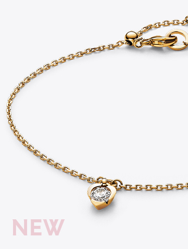 Pandora Talisman Lab-grown Diamond Heart Chain Bracelet 0.25 carat tw 14k Gold