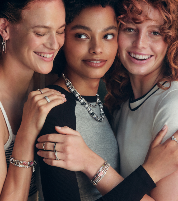 Models wearing Pandora x Netflix Stranger Things