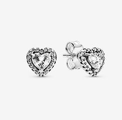 Elevated Heart Stud Earrings