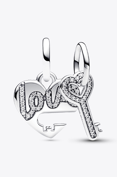 Splittable Heart & Key Dangle Charm