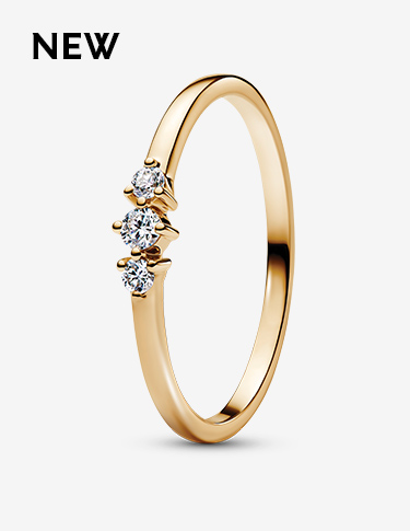 Pandora Era Lab-grown Diamond Triple Stone Ring 0.09 carat tw 14k Gold