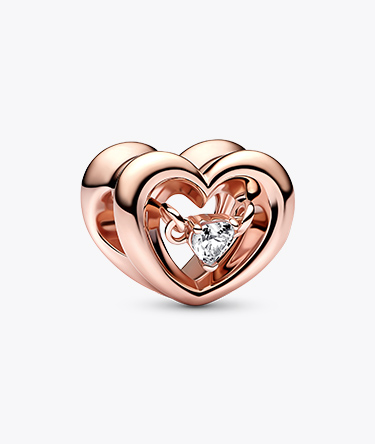 Radiant Heart & Floating Stone Charm