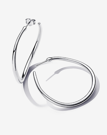 Organically Shaped 42 mm Open Hoop Earrings