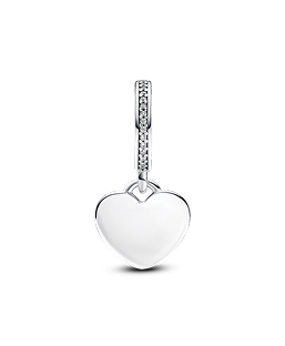 Engravable Heart Tag Dangle Charm in sterling silver