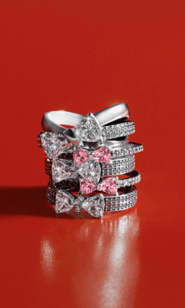 Sparkling Pink Bow Ring