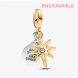 Engravable North Star Lab-grown Diamond Dangle Charm