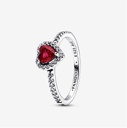 Elevated Red Heart Ring