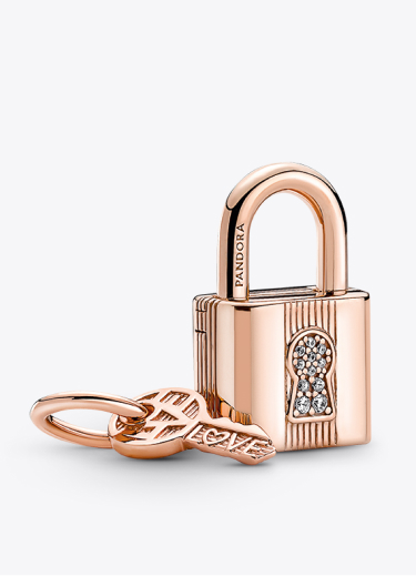 Padlock and Key Dangle Charm