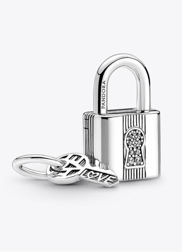 Padlock and Key Dangle Charm