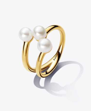 Treated Freshwater Cultured Pearl Open Ring