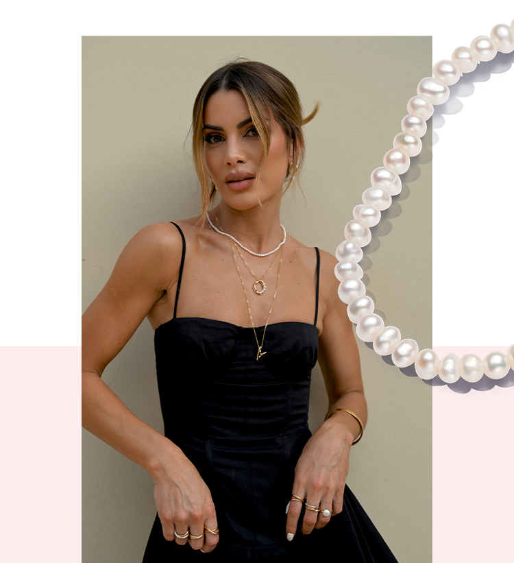 Camila Coelho wearing PANDORA ESSENCE pearls