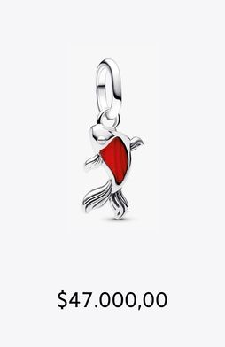 Mini charm colgante Pez Koi de cristal Murano Rojo