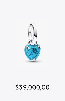 Mini charm colgante Corazón turquesa