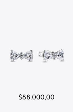 Aretes de botón Moño reluciente