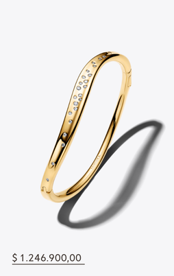 Organically Shaped Stone-Set Bangle