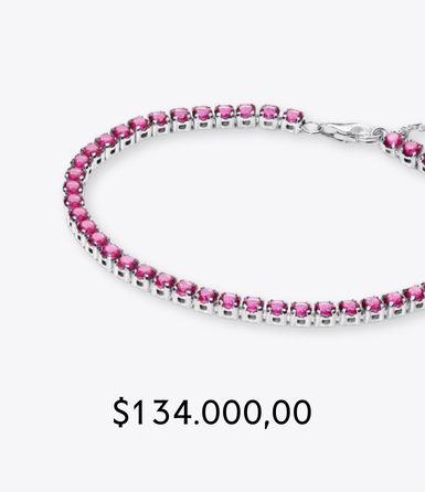 Brazalete de tenis rosa reluciente