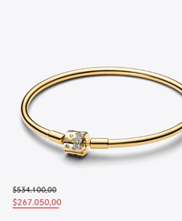 Brazalete Bañado en Oro de 14k con Circonita Cúbica Transparente