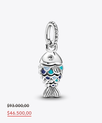 Charm colgante Pez con escamas azules