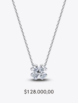 Sparkling Lucky Clover Pendant Necklace