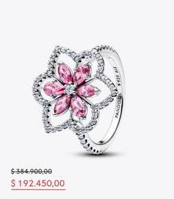 Anillo de cóctel de doble flor