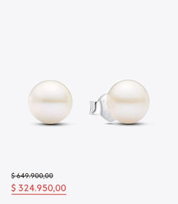 Aretes de Botón Perla Cultivada de Agua Dulce Tratada de 7mm
