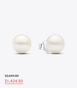 Aretes de Botón Perla Cultivada de Agua Dulce Tratada de 7mm