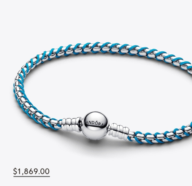 Blue Cord Box Chain Bracelet