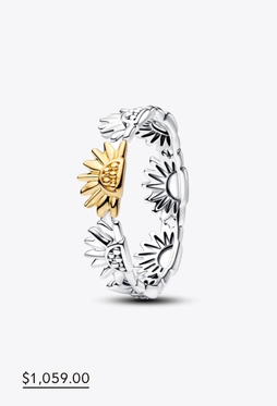 Sunflower Two-Tone Band Ring 