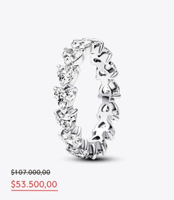 Anillo Eternidad Fila de Corazones