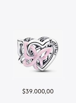 Charm Corazón y mariposa entrelazados