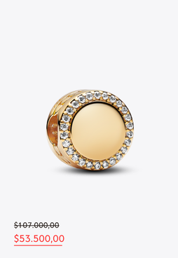 Charm colgante Globo aerostático Rosa resplandeciente. Bañado en oro rosa de 14k