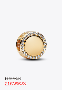 Charm colgante Globo aerostático Rosa resplandeciente. Bañado en oro rosa de 14k