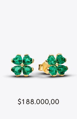 Sparkling Lucky Clover Stud Earrings