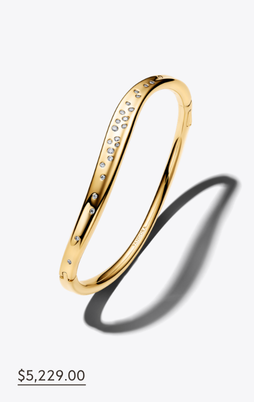 Organically Shaped Stone-Set Bangle