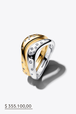 Organically Shaped Two-Tone Stacking Rings