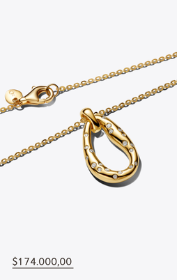 Organically Shaped Stone-Set Pendant Necklace 