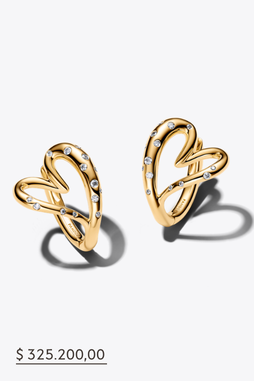 Organically Shaped Stone-Set Oval Stud Earrings
