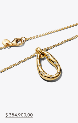 Organically Shaped Stone-Set Pendant Necklace 