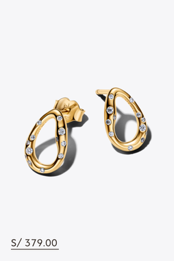 Organically Shaped Stone-Set Hoop Earrings