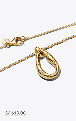 Organically Shaped Stone-Set Pendant Necklace 