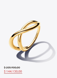 Anillo Infinito Forma Orgánica Oro