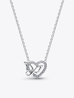 Verstrengeld Hart & Vlinder Ketting met Hanger