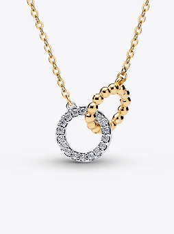 Beads & Pavé Interlocking Circles Necklace