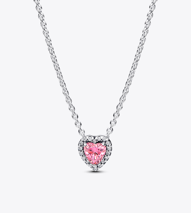 Pink Halo Heart Collier Necklace