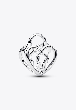 Openwork Heart Padlock Charm