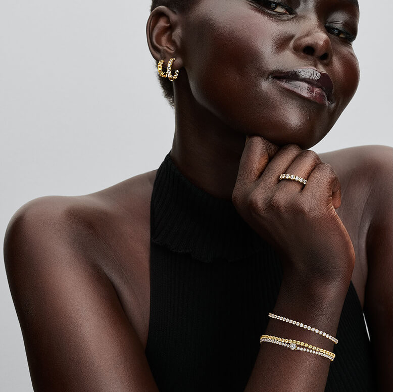 Model styled in the colour of the month