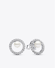 Treated Freshwater Cultured Pearl & Pavé Halo Stud Earrings