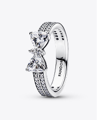 Sparkling Bow Double-row Ring